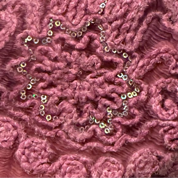 Soft Surroundings Silk Tunic Top Small Purple Sequin Embroidered Hem - Picture 5 of 9